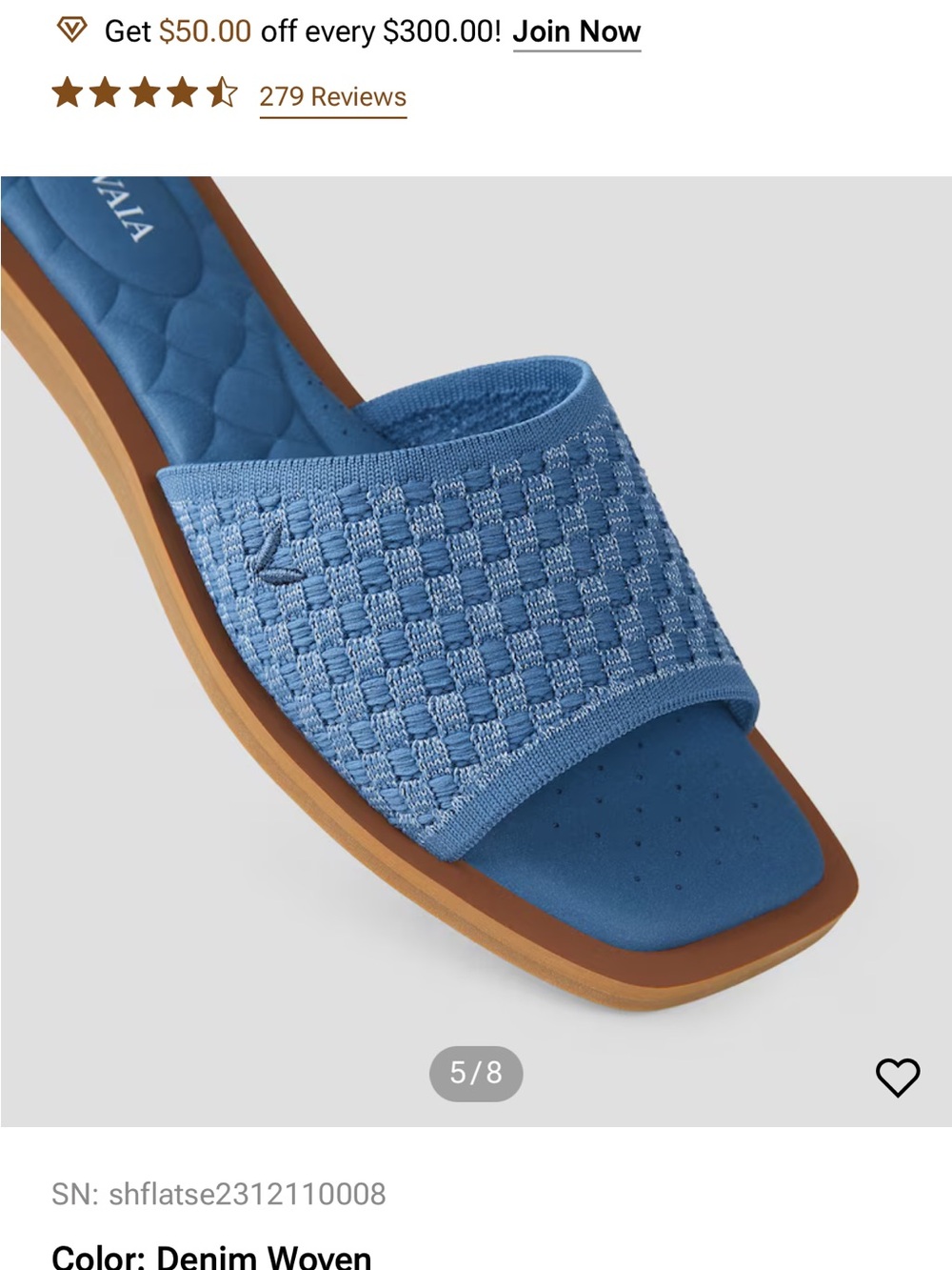 Denim Woven Slide Sandals - Blue - Picture 5 of 8